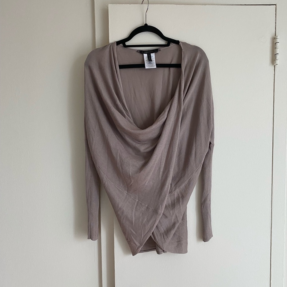 BCBG brown cowl neck thin sweater